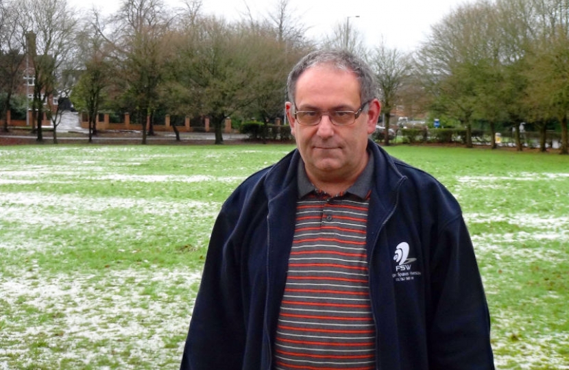 May Bank Councillor Ian Matthews, at Sandy Lane Park, the Brampton.