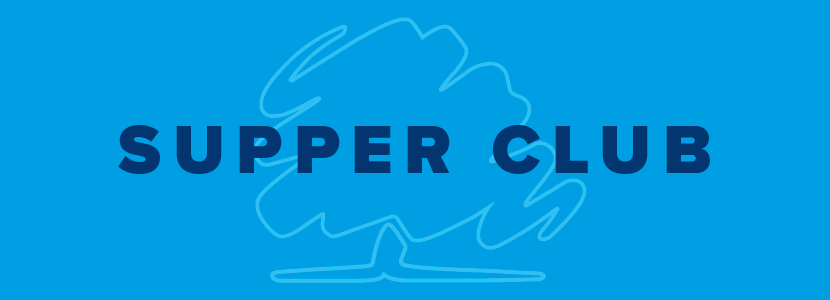 Graphic: "Supper Club" in blue text